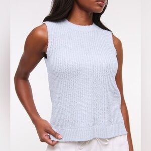 Abercrombie & Fitch Textural Crew Sweater Shell Tank | Baby Blue